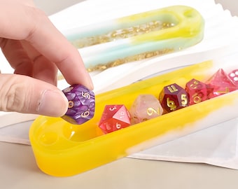 Dice Storage Box Silicone Mold-DND Dice Set Resin Mold-7 Sharp Edge Dice Mold-Polyhedral Dice Mold-RPG Dice Mold-DIY Dragons Dice Mold