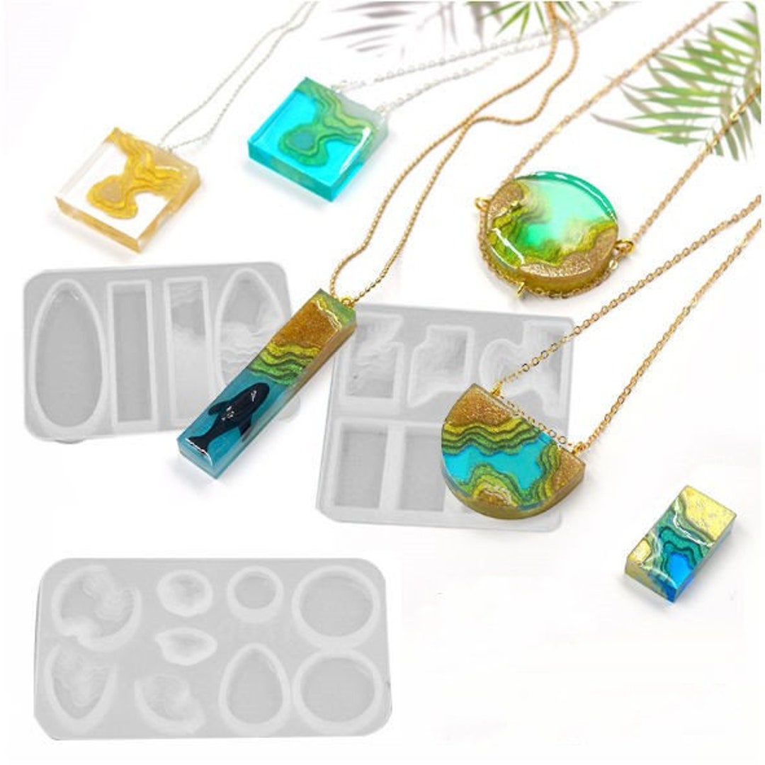 Island Resin Pendant Molds, (4 Pack) Ocean Themed Style Silicone Epoxy  Molds for DIY Jewelry Pendant Necklace Keychain Jewel and Resin Crafts