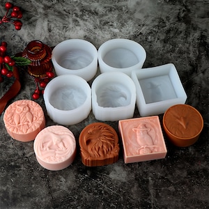 5 Styles Soap Silicone Mold-Embossed Owl Soap Mold-Cartoon Animal Owl Candle Mold-Round Animals Pattern Soap Mold-DIY Aromatherapy Soap Mold