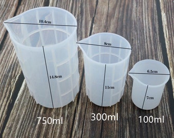 Reusable Silicone Measuring Cups Resin  250ml Silicone Measuring Cups -  500ml 250ml - Aliexpress