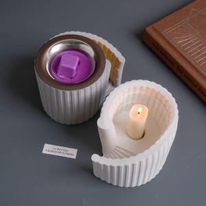 Spiral Staircase Silicone Mold-Nordic Candle Holder Resin Mold-Essential oil aromatherapy candlestick mold-Concrete Wax Melt Burner Mold