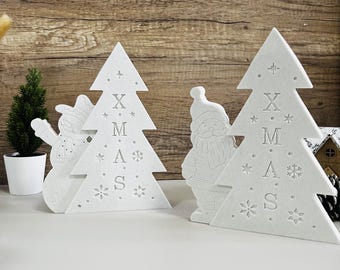 Jul silikonform - julgran/julgubbe/snögubbe hartsform - julklappsdekorationsformar - betongcement jesmonit Raysin-form
