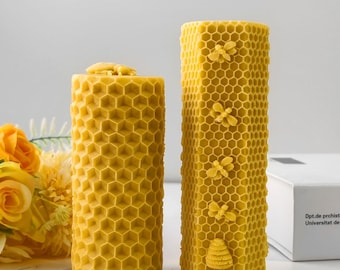 Honeycomb Candle Silicone Mold-7 Styles Honeycomb Pillar Candle Mold-Honey Bee Candle Mold-Beehive Candle Mold-Beeswax Bee Candle Mold