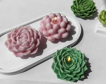 Succulent flower candle silicone mold-Succulents plant candle mold-Scented candle mold-Diffuser stone plaster mold-Succulent ornaments mold