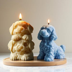 Molde de silicona para vela de perro 3D - Molde para vela de cachorro - Molde para vela con forma de cabeza de perro - Molde para vela de perro - Molde para vela de cera de abeja - Molde para vela de soja