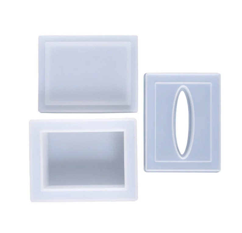 Förvaringslåda med lockform, rektangulär näsduksaskhållare med lockform, näsduksasklockform, silikonform för harts, epoxihartsform bild 6