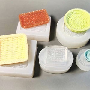 Obst Korb Silikonform-Mini Schale Harz Form-Mini Geschirr Form-Miniatur Tablett Modell-Schale Form