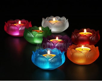 Creative lotus candle holder mold-silicone lotus mold-silicon candle holder mould-resin lotus mold