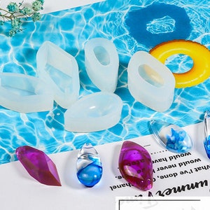 Teardrop Pendant Silicone Mold Cabochon Diamond Silicone Mold for resin with a Hanging Hole - Pendant resin silicon molds for Jewelry