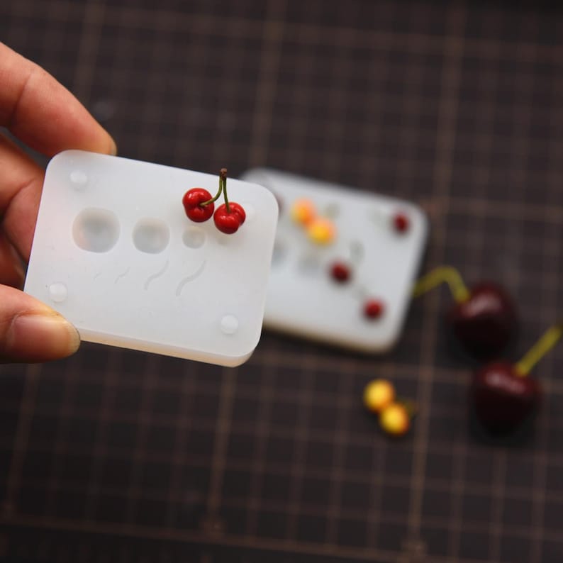 Miniature Cherry Silicone Moldmini Fruit Cherry UV Resin Mold3d