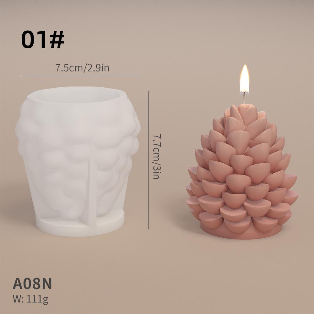 Stampo In Silicone Per Candele A Forma Di Pigna 3D | Per Sapone, Resina, Cioccolato E Gesso – Fai Da Te Natale - 4