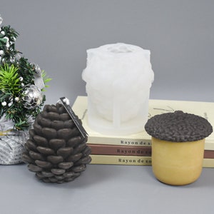 3D Pine Cone Silicone Mold-Pinecone Candle Mold-Acorn Candle Mold-Beeswax Candle Mold,Scented Candle Mold,Candle Making-DIY  Plaster Mold