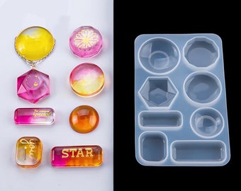 Shiny Silicone Mold Jewelry Pendant Mold For Epoxy Resin, Resin Mold Pendant Earring Molds, Orgonite Energy Spirit Necklace Pendant Mold