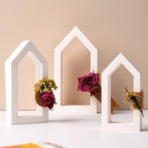 House Candlestick Silicone Mold-Simple House Candle Holder Resin Mold-Concrete Cement House Mold-Home Hollow House Decoration Mold