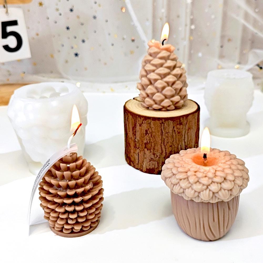Zgehnao Stampi per candele, albero di Natale, in silicone, fatto a mano, profumato, per candele, sapone, gesso, resina, ornamento per la casa