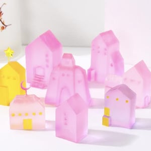 Cute house silicone mold-miniature house resin mold-Concrete house mold-Small house mold-House keychain mold-DIY micro landscape decor mold