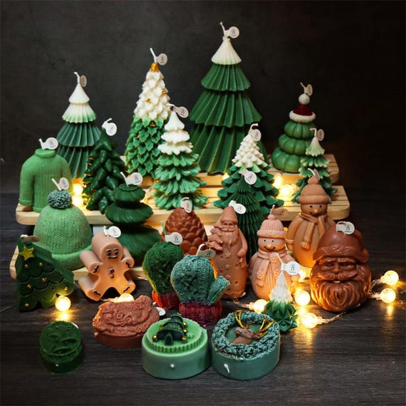 三面掛け飾り 縁起物? 20 Styles Christmas Series Silicone Molds-christmas Tree