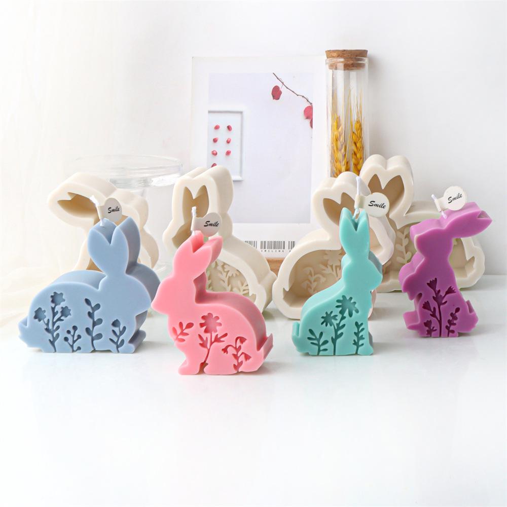 Stampi In Silicone Per Pasqua A Forma Di Coniglio 3D | 7 Pose Diverse, Per Candele, Sapone E Resina | Facili Da Sformare E Lavare