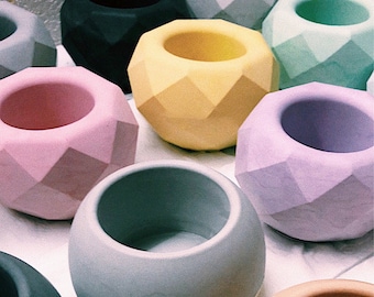 NEW Concrete Round Candle Jar Silicone Molds Resin Tealight Candle Holder Planter Flower Pot Molds Cement Plaster Flowerpot Moulds