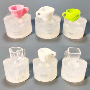 6 styles cup silicone mold-mini coffee cup resin mold-mini tableware water cup mold-cute miniature cup model mold-mini food play model mold