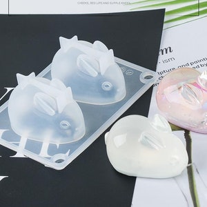 Cute rabbit resin mold-3D Bunny silicone mold-Silicone decoration mold-Aromatherapy plaster mold-Cartoon rabbit mold