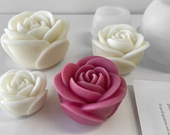 3D-rosljus silikonform - rosblomma ljusform - romantisk ljusform - rostvålform - DIY aromaterapi gipsform - epoxihartsform