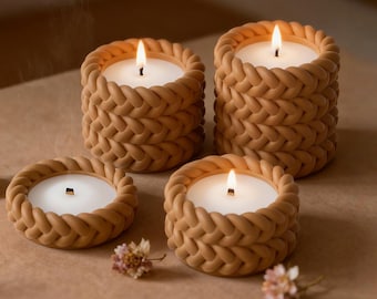 Molde de silicona para frasco de vela de cuerda de cáñamo - Molde de resina para caja de almacenamiento redonda - Molde para recipiente/portavelas de yeso y hormigón Jesmonite