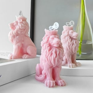 Crown Lion King Silicone Mold-Majestic Lion Candle Mold-Lion Aromatherapy Plaster Mold-Lion Soap Mold-Pillar Candle Mold For Candle Making