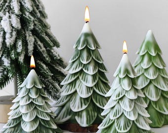 Christmas Tree Silicone Mold-3D Christmas Tree Candle Mold-Christmas Candle Mold-Winter Pine Tree Candle Mold-Cement Plaster Christmas Mold