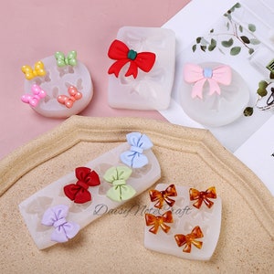 Beautiful bow silicone mold/6 styles bow knot earring resin mold/Cute bow hairpin mold/Bow brooch mold/Bowknot fondant chocolate mold
