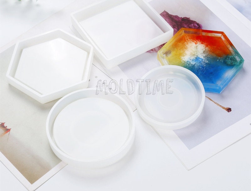 Round/square Silicone Coaster Moldsilicone Mold for Resin Etsy
