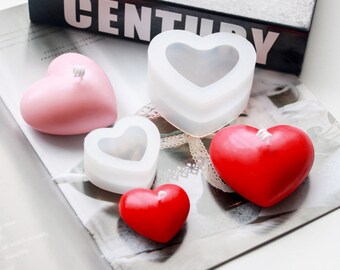 Molde de resina con forma de corazón (grande y pequeño) - Molde para velas con forma de corazón - Molde de silicona con forma de corazón - Molde para jabón con forma de corazón - Molde decorativo de epoxi