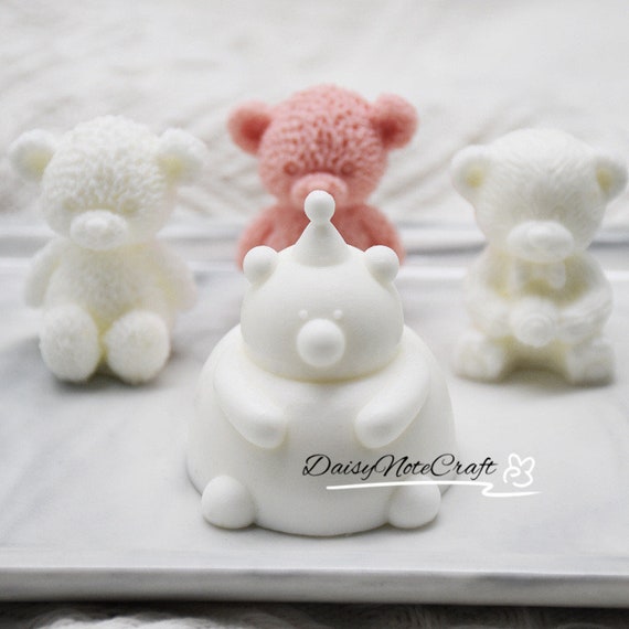 Cute Bear Silicone Mold Mini bear mold for Candle Making DIY Candle Mold  Aromatherapy Plaster Mold