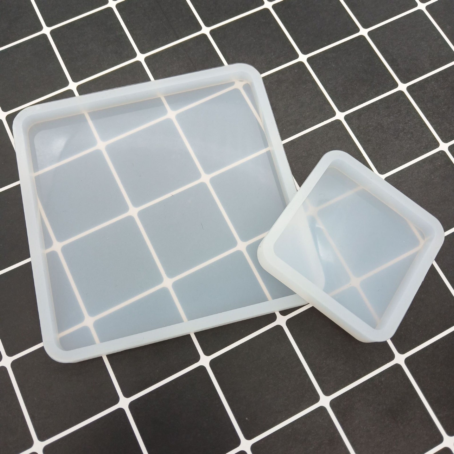 Square silicone coaster moldSilicone mold for resin coaster Etsy