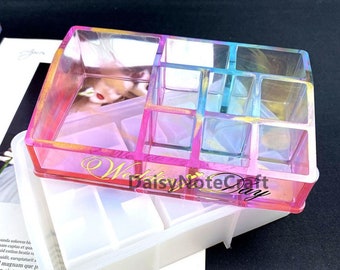 Lipstick Box Molds, Lipstick Organizer mold for resin, Jewelry Earrings Necklace Trinket Dishes Makeup Jewelry Holder Mold, silicone mold