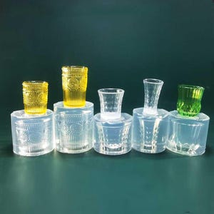 5 Styles Transparent Cup Silicone Mold/Miniatures Cup Resin Mold/Dollhouse Food Play Water Cup Mold-Mini Water Cup/Wine Glass Silicone Mold