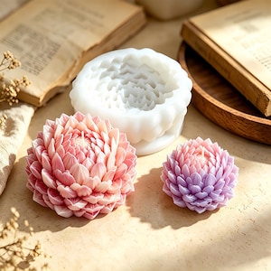Dahlia Candle Silicone Mold-3D Large Flower Candle Mold-Flower Soap Home Decor Mold-DIY Aromatherapy Plaster Mold