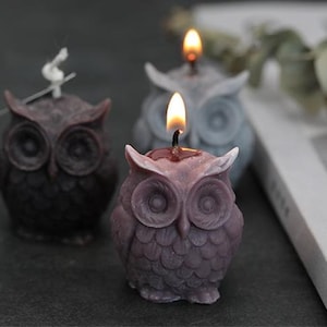 3D owl bird aroma candle mold/ plaster mold /owl candle mold candle craft/Owl Candle Soap Mold