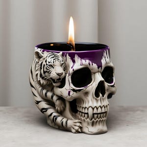 Skull Flower Pot Silicone Mold-Tiger Storage Box Resin Mold-Succulent Planter Mold-Concrete Candle Jar Mold-Jesmonite Plaster Art Mold