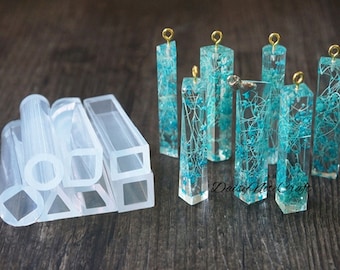 7 Stile Säule Silikonharzform-Anhänger-Harzform Schmuckherstellung-Epoxidharz-Bastelform-Silikonform-Harz-Cabochon