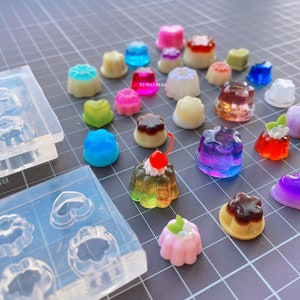 3D pudding silicone mold-mini pudding resin mold-mini pudding cake mold-miniature gourmet food model mold-food play model mold
