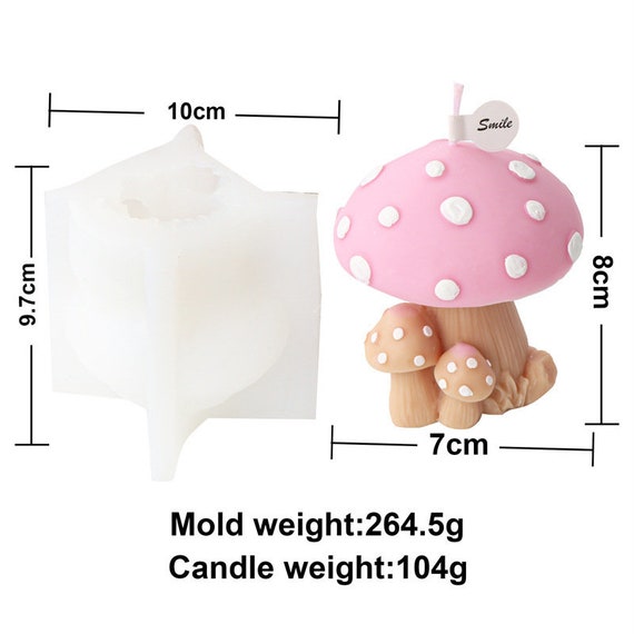 Stampi In Silicone A Forma Di Fungo 3D Per Pasqua E Primavera - 5 Pezzi Con Cuori E Stelle Per Resina, Sapone E Gesso - 3