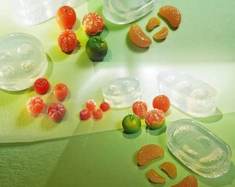 Mini molde de silicona naranja-lindo molde de resina de frutas en miniatura-casa de muñecas modelo naranja molde-moldes de juguete de comida DIY