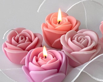 6 stilar rosljus silikonform - 3D rosblomma ljusform - romantisk rostvålform - DIY aromaterapi gipsform - epoxihartsform