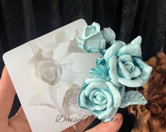 Rose Flower Silicone Mold-3D Rose Flower Resin Mold-Rose Fondant Mold-Scented Plaster Rose Mold-Epoxy Resin Rose Molds