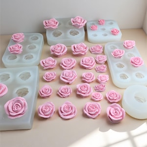 バラの花のシリコンモールド – 3D バラのフォンダン樹脂モールド – バラのチョコレートケーキデコレーションモールド – 香り付きキャンドルモールド – アロマセラピー石膏モールド