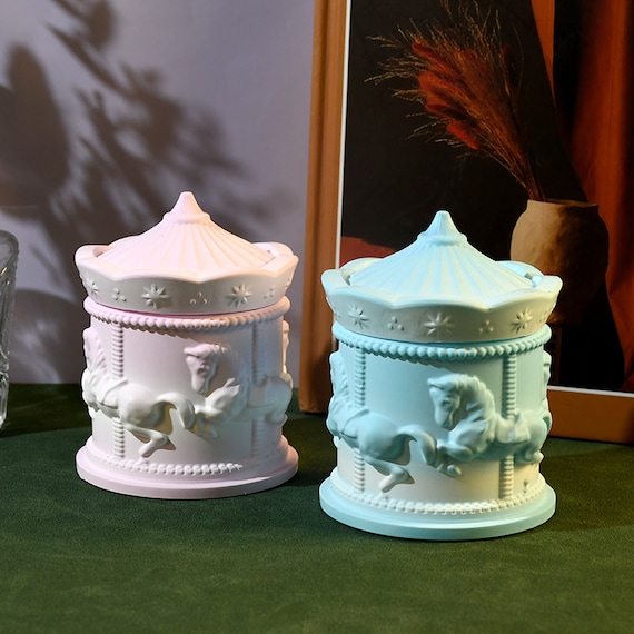 Carousel Jar Silicone Mold-carousel Storage Box Resin Mold-candle