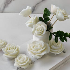 Silikonljusform för blommor i 9 stilar - Ljusformar för rosblommor - Doftljusform för tulpaner - Stenform för solrosdiffusion - 3D-ljusform för blommor