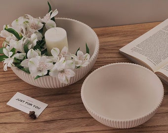 Grande ciotola stampo in silicone-ciotola per candele a strisce stampo in cemento-gesso candela vaso stampo-ciotola di stoccaggio stampo in resina-decorazione della casa vaso di fiori stampo