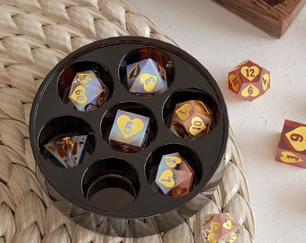 Heart Dice Set Silicone Mold-DND Dice Resin Mold-7 Sharp Edge Dice Mold-Polyhedral Dice Mold-Dice Game Mold-Dungeons and Dragons Dice Mold